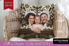 Folk Flowers Photo Pillow PNG - Floral Picture Frame Pillow Product Image 1