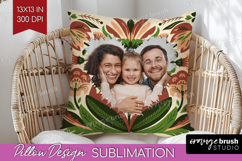 Folk Flowers Photo Pillow PNG - Floral Picture Frame Pillow Product Image 1