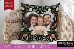 Folk Flowers Photo Pillow PNG - Floral Picture Frame Pillow Product Image 1