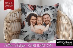 Rose Photo Pillow PNG - Floral Picture Frame Pillow Cover Product Image 1