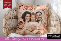 Rose Photo Pillow PNG - Floral Picture Frame Pillow Cover Product Image 1