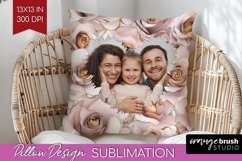 Rose Photo Pillow PNG - Floral Picture Frame Pillow Cover Product Image 1