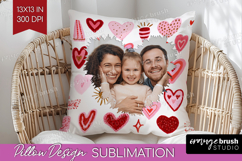 Heart Pattern Photo Pillow PNG - Valentines Day Picture Product Image 1