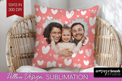 Heart Pattern Photo Pillow PNG - Valentines Day Picture Product Image 1