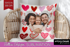 Heart Pattern Photo Pillow PNG - Valentines Day Picture Product Image 1