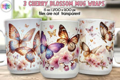 Cherry Blossom Mug Wrap, Sakura Floral Spring Mug Designs Product Image 1