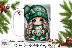 Christmas Coffee Mug Wrap, Christmas Baby Gnome, Cute Doll Product Image 1