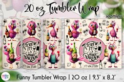 Wine Lover Funny Tumbler Wrap, Cute Birds with Wine Tumbler Product Image 1