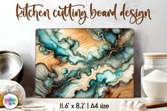 Abstract Cutting Board, Alcohol Ink Wooden Cutting Board Product Image 1
