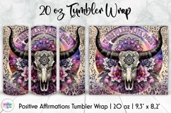 Positive Affirmation Tumbler Wrap Bundle, Bull Skull Tumbler Product Image 8