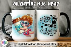Funny Cupid Mug Wrap, Valentine's Day Mug Wrap Design Product Image 1