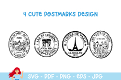 54 France inspired postmarks, mail delivery stamps Product Image 10