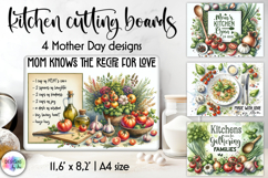 Mom’s Kitchen Cutting Board Sublimation, Mother Day Gifts Product Image 1
