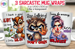 Sarcastic Mug Wrap Sublimation, Funny Quotes PNG, Racoon PNG Product Image 1