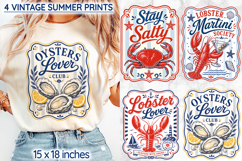 Vintage Seafood Lover Sublimation, Lobster Lover Club PNG Product Image 1