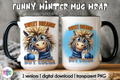 Cute Winter Animals Mag Wrap, Hot Cocoa Mug Wrap PNG Product Image 1