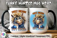 Cute Winter Animals Mag Wrap, Hot Cocoa Mug Wrap PNG Product Image 1