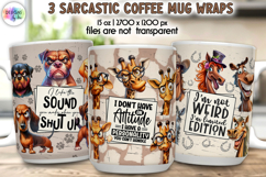 Sarcastic Coffee Mug Wraps, Funny Animal Mug Designs Product Image 1