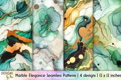 Marble Seamless Patterns, Luxury Elegant Digital Paper Product Image 1
