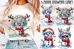 Funny Melting Snowmen Clipart, Hilarious Christmas Snowman Product Image 1