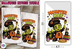 Halloween Kitchen Towel PNG, Monster Chef Approved Product Image 1