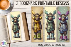 Vintage Winter Animals Bookmarks, Cute Retro Animal Bookmark Product Image 1