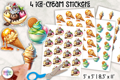Summer Ice Cream &amp; Popsicle Stickers PNG, Summer Stickers Product Image 1