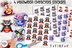 Halloween Character Stickers, Cute Spooky Printable Stickers Product Image 1