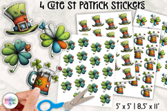 Cute St Patrick Stickers, Shamrock Animals and Lucky Clover Product Image 1