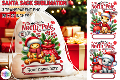 Santa Sack Sublimation | North Pole Express Santa Sack Product Image 1