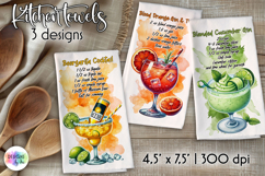 Cocktail Recipe Kitchen Towel, Recipe Dish Towel, Party PNG Product Image 1