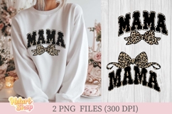 Mama Leopard Print Coquette Bow PNG Product Image 1