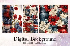 Patriotic Flower Background American 4th Of July USA_7 Product Image 1