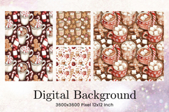 Coffee Flower Background Wallpaper Pattern Digital Paper_7 Product Image 1