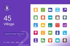 Village Filled Round Corner Icons Product Image 1