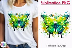 Butterfly Sublimation | Watercolour Colourful Butterfly PNG Product Image 1