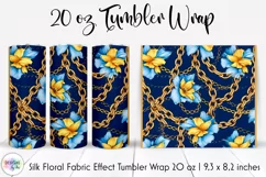 Floral Tumbler Wrap | Elegant Floral Silk Fabric Texture Product Image 1