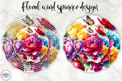 Spring Flowers Wind Spinner | Peony and Sunflowers Design Product Image 1