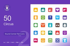 Circus Round Corner Flat Icons Product Image 1