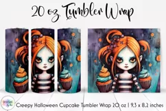 Halloween Voodoo Doll Cupcake Tumbler Wrap | Creepy Creature Product Image 1