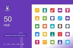 Holi Filled Round Corner Icons Product Image 1