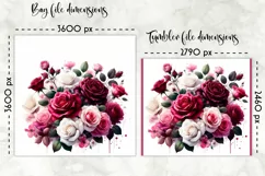 Watercolour Roses Lunch Bag | Watercolour Roses Tumbler Wrap Product Image 2