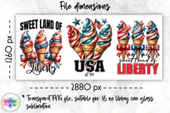 Patriotic Libbey Can Glass Wrap, 16 oz Can Glass Sublimation Product Image 2