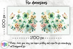 Lucky Clover St Patrick Mug Wrap, Watercolor Floral Shamrock Product Image 2