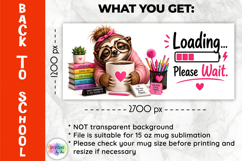 Funny Sloth Teacher Mug Wrap PNG, Back to School PNG Product Image 2