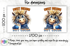 Cute Winter Animals Mag Wrap, Hot Cocoa Mug Wrap PNG Product Image 2