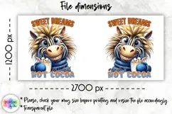 Cute Winter Animals Mag Wrap, Hot Cocoa Mug Wrap PNG Product Image 2