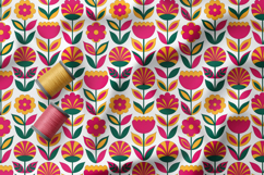 Scandinavian Folk Floral Seamless Patterns, Nordic Flowers Product Image 2