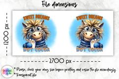 Cute Winter Animals Mag Wrap, Hot Cocoa Mug Wrap PNG Product Image 3