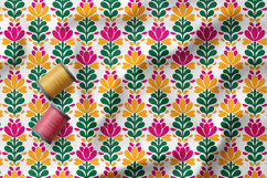 Scandinavian Folk Floral Seamless Patterns, Nordic Flowers Product Image 5